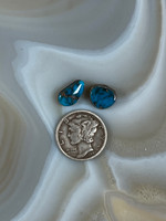 Two Bisbee Deep Blue Cabochons