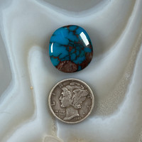 Spectacular deep blue, red matrix Bisbee Turquoise Cabochon