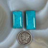 Blue Bisbee Turquoise Cabochon Pair.