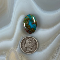 Polychrome Bisbee Turquoise cabochon.