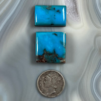 Blue Bisbee Turquoise Cabochon Pair