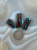 Royal blue Bisbee ribbon turquoise cabochon collection