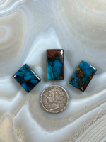 Royal Blue Bisbee Turquoise Rectangle Cabochon Collection
