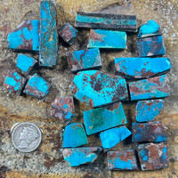 Backed Bisbee Turquoise slabs from the John Hartman collection