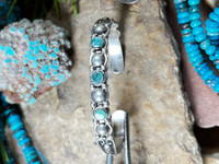 Unique Three Stone Turquoise Row Bracelet