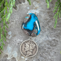 Royal Blue Bisbee Turquoise cab with quartz