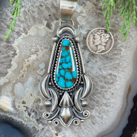 Bisbee Turquoise Pendant by Derrick Gordon