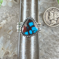 Royal blue spiderweb Bisbee ring by Derrick Gordon-1440