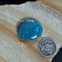 Red Spiderweb Bisbee Turquoise Cab