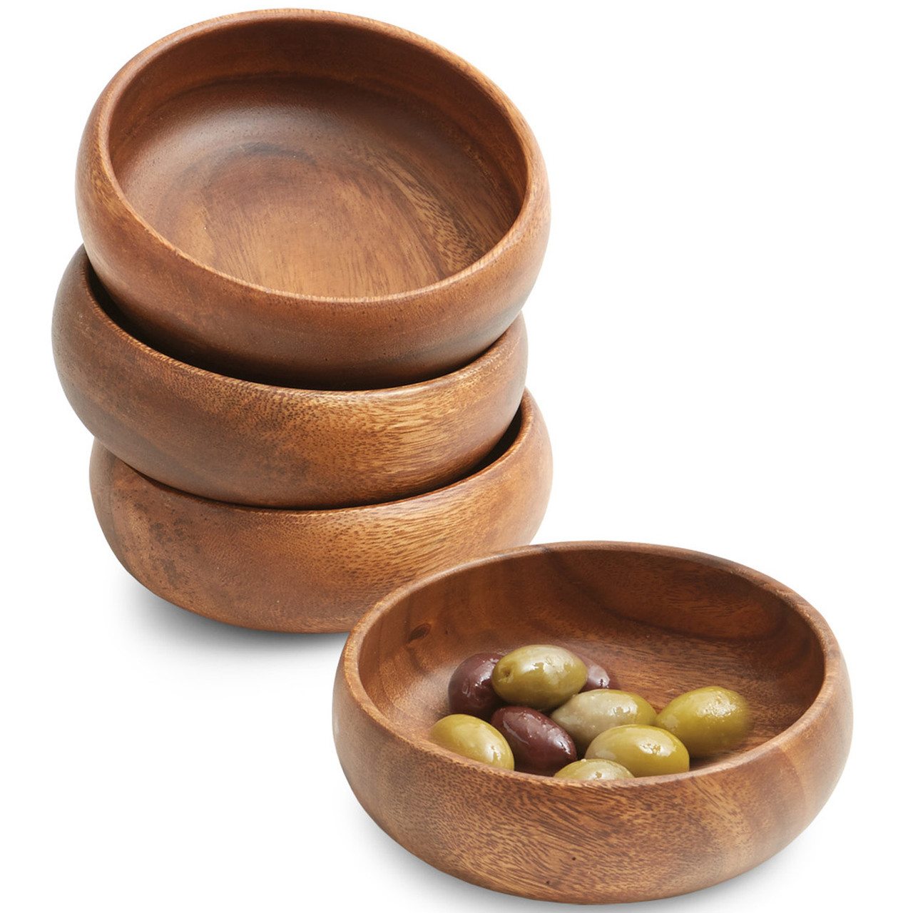 Acacia Wood Snack Bowl Set