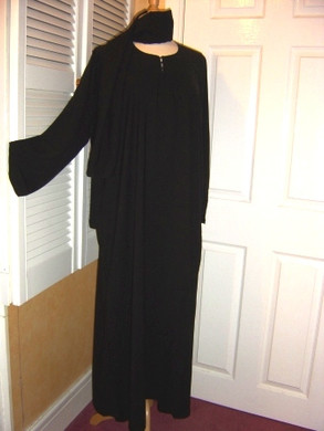 2 Piece Saudi Black Abaya Jilbab Long Dress & Scarf