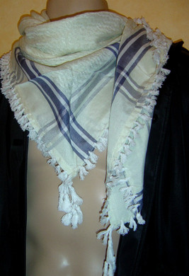 Cream with Tassels Shemagh Scarf
