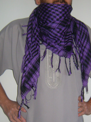Purple with Tassels Shemagh Scarf