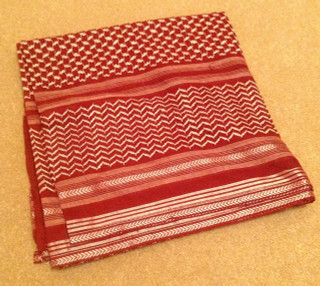 Maroon and Silver Shemagh Scarf