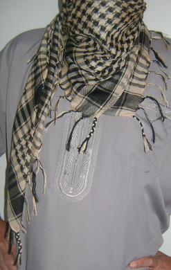 Beige with Tassels Shemagfh Scarf