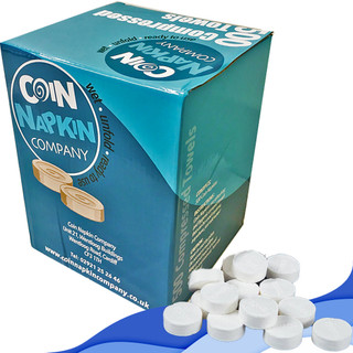 Coin Napkin Company Box of 500 Napkins Compressed Wet Wipes Tissues Magic