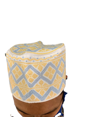 SKY BLUE Omani African Hat Malay Embroidery Kuma Songkok Zanzibar Oman Mens Eid