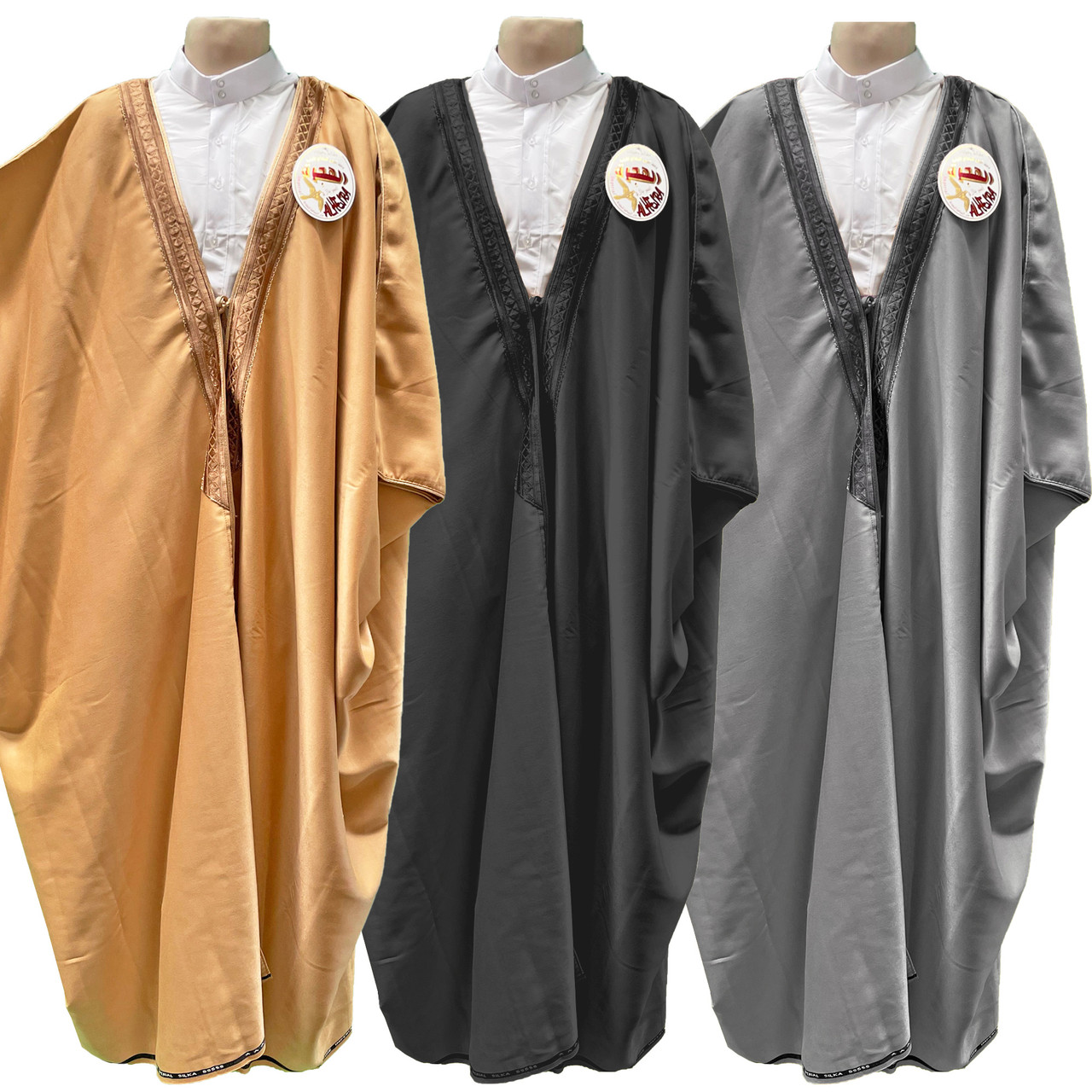 Premium Quality Bisht Traditional Arabic Men's Cloak Robe Coat ---  Available in 3 Colours - DesertDress
