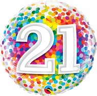 #21 Rainbow Confetti - 45cm Flat Foil