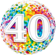 #40 Rainbow Confetti - 45cm Flat Foil