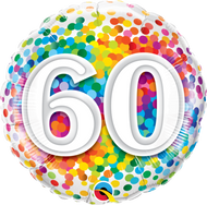 #60 Rainbow Confetti - 45cm Flat Foil