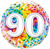 #90 Rainbow Confetti - 45cm Flat Foil