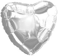43cm Inflated Foil Heart - Silver