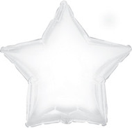 43cm Inflated Foil Star - White