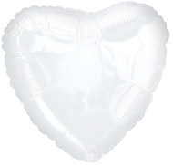 43cm Inflated Foil Heart - White