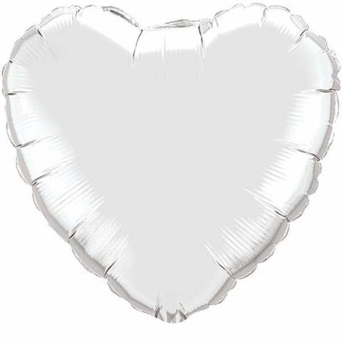 Flat 90cm Silver Foil Heart