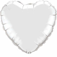 INFLATED 90cm Silver Foil Heart