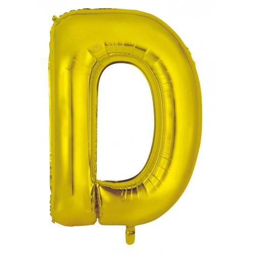 86cm Gold D - Inflated - Balloonaway