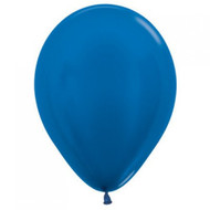 30cm Inflated Metallic Latex - Royal Blue