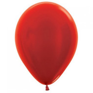 30cm Inflated Metallic Latex - Red