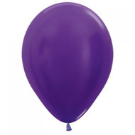 30cm Inflated Metallic Latex - Purple