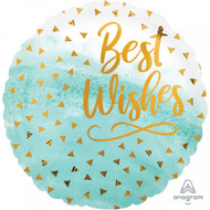 45cm Best Wishes "Gold Confetti" - Flat Foil