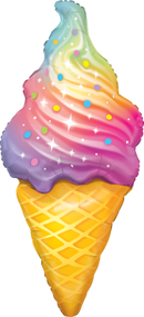 45" Inflated Rainbow Ice Cream Shape