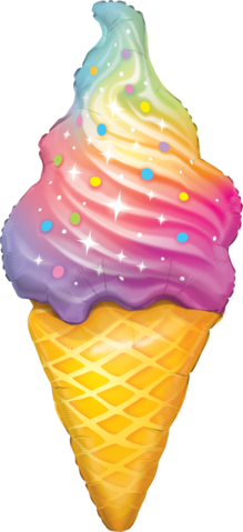 45" Inflated Rainbow Ice Cream Shape
