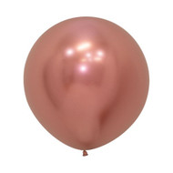 60cm "Chrome" Rose Gold Latex - Inflated
