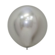 60cm "Chrome" Silver Latex - Inflated