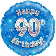 #90  Birthday Blue - 45cm Flat Foil