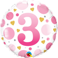 #3 Pink Dots - 45cm Flat Foil