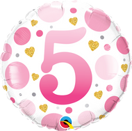 #5 Pink Dots - 45cm Flat Foil