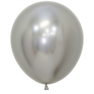 46cm Inflated Chrome Latex - Silver