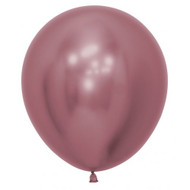 46cm Inflated Chrome Latex - Pink