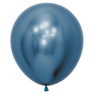46cm Inflated Chrome Latex - Blue