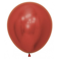 46cm Inflated Chrome Latex - Red