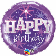Birthday "Purple Sparkle" - 45cm Inflated Foil