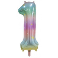 86cm #1 Pastel Rainbow - Inflated Shape