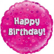 Glitzy Pink Birthday - 45cm Inflated Foil